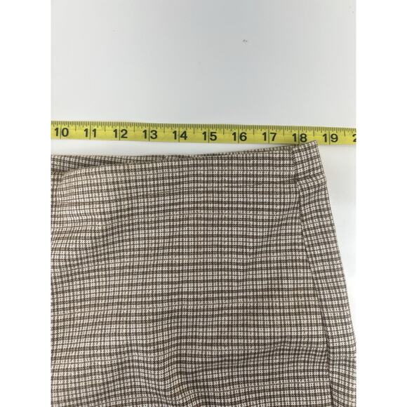 Croft & Barrow Womens Stretch Pull-On Straight Leg Pants Brown Neutral Plaid XL - Picture 11 of 11
